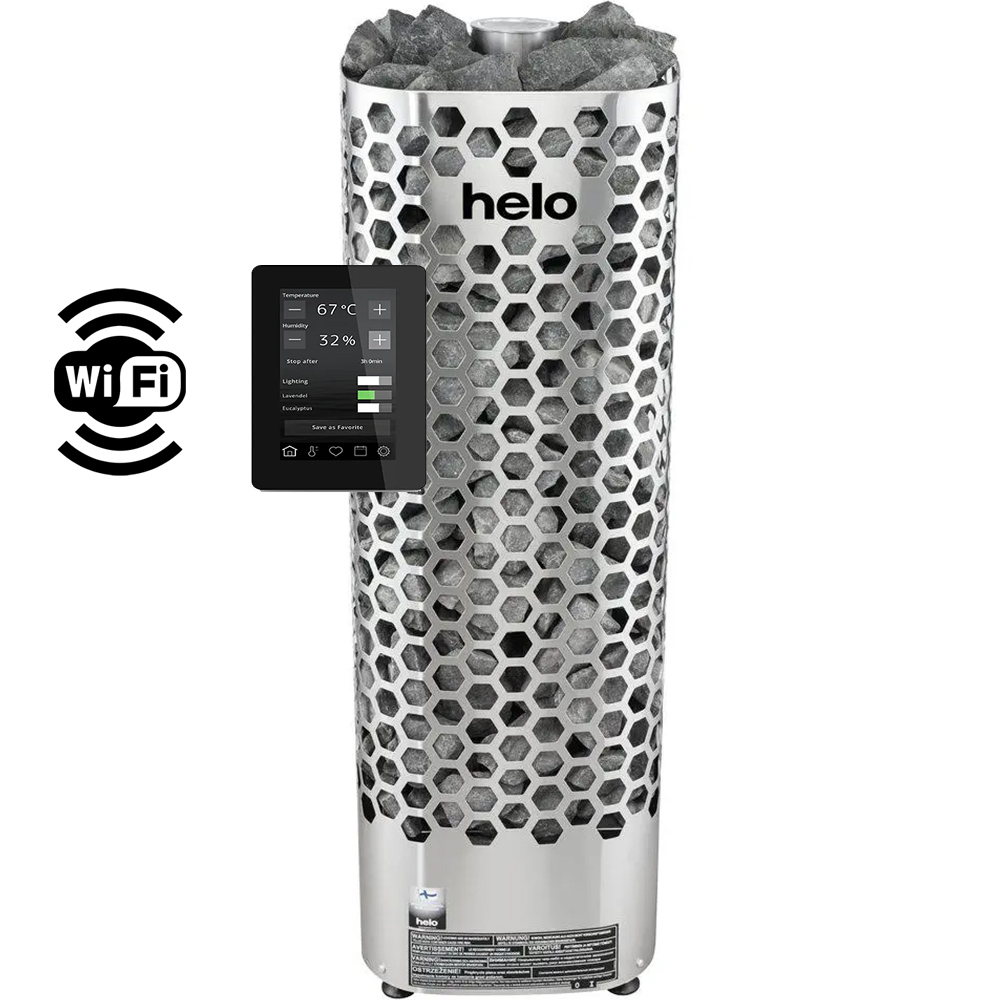 Печь для бани и сауны Himalaya 105 (пульт Elite Wi-Fi в комплекте; 10,5 кВт; цвет сталь; 100 кг камней)